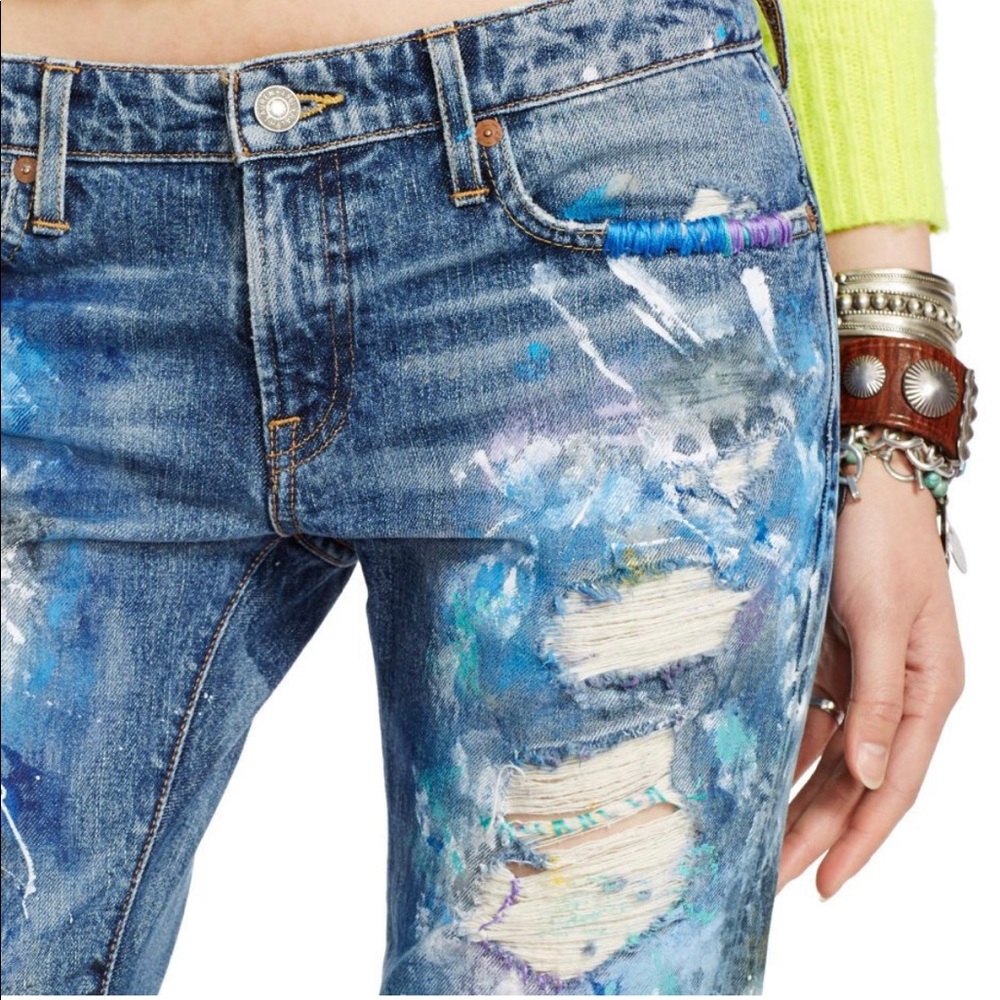Polo by Ralph Lauren Slim Boyfriend Painted Jeans